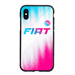 Чехол iPhone XS Max матовый Fiat neon gradient style: символ сверху