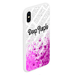 Чехол iPhone XS Max матовый Deep Purple rock legends: символ сверху, цвет: 3D-белый — фото 2