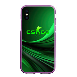 Чехол iPhone XS Max матовый CS GO green abstract