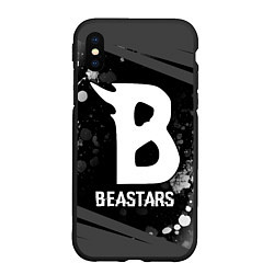 Чехол iPhone XS Max матовый Beastars glitch на темном фоне, цвет: 3D-черный