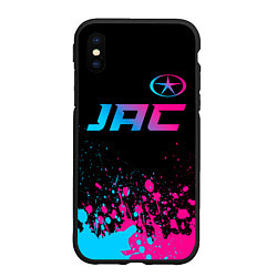 Чехол iPhone XS Max матовый JAC - neon gradient: символ сверху