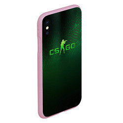 Чехол iPhone XS Max матовый CSGO green logo, цвет: 3D-розовый — фото 2