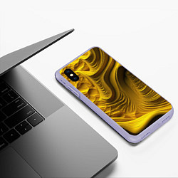 Чехол iPhone XS Max матовый Объемная желтая текстура, цвет: 3D-светло-сиреневый — фото 2