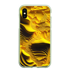 Чехол iPhone XS Max матовый Желтая объемная текстура