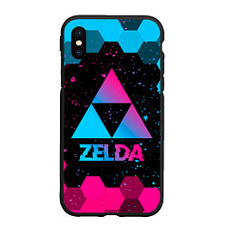 Чехол iPhone XS Max матовый Zelda - neon gradient