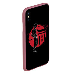 Чехол iPhone XS Max матовый Муген - Samurai Champloo, цвет: 3D-малиновый — фото 2