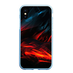 Чехол iPhone XS Max матовый Red black abstract