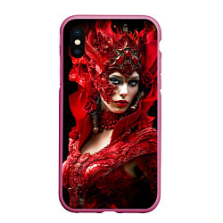 Чехол iPhone XS Max матовый Красная королева