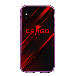 Чехол iPhone XS Max матовый CS GO red light, цвет: 3D-фиолетовый