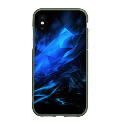 Чехол iPhone XS Max матовый Blue black background