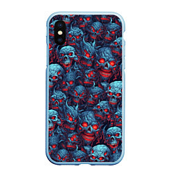 Чехол iPhone XS Max матовый Monster skulls pattern