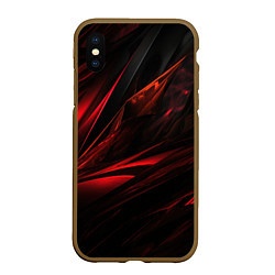 Чехол iPhone XS Max матовый Black red background, цвет: 3D-коричневый