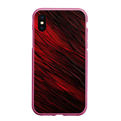 Чехол iPhone XS Max матовый Black red texture