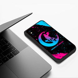 Чехол iPhone XS Max матовый Angels of Death - neon gradient, цвет: 3D-черный — фото 2