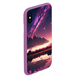 Чехол iPhone XS Max матовый Аниме комета, цвет: 3D-фиолетовый — фото 2