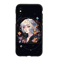 Чехол iPhone XS Max матовый Девушка с кристаллами, цвет: 3D-черный
