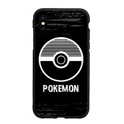 Чехол iPhone XS Max матовый Pokemon glitch на темном фоне, цвет: 3D-черный
