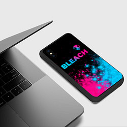 Чехол iPhone XS Max матовый Bleach - neon gradient: символ сверху, цвет: 3D-черный — фото 2