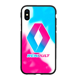 Чехол iPhone XS Max матовый Renault neon gradient style