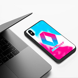 Чехол iPhone XS Max матовый Renault neon gradient style, цвет: 3D-черный — фото 2