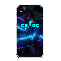 Чехол iPhone XS Max матовый CS GO neon style, цвет: 3D-белый