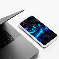 Чехол iPhone XS Max матовый CS GO neon style, цвет: 3D-белый — фото 2