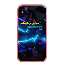 Чехол iPhone XS Max матовый Cyberpunk неоновые плиты