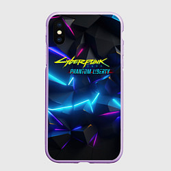 Чехол iPhone XS Max матовый Cyberpunk неоновые плиты, цвет: 3D-сиреневый