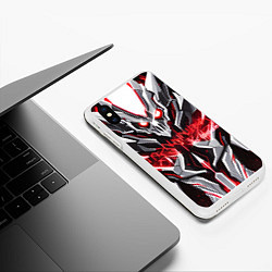 Чехол iPhone XS Max матовый Инопланетный красный скелет, цвет: 3D-белый — фото 2