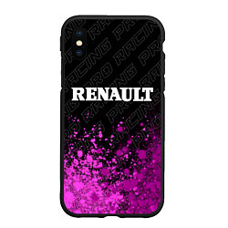 Чехол iPhone XS Max матовый Renault pro racing: символ сверху