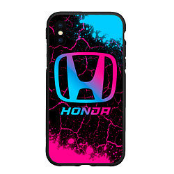Чехол iPhone XS Max матовый Honda - neon gradient
