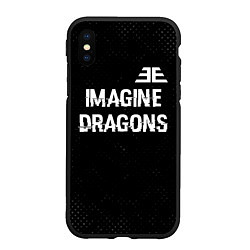 Чехол iPhone XS Max матовый Imagine Dragons glitch на темном фоне: символ свер, цвет: 3D-черный