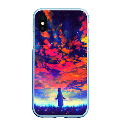 Чехол iPhone XS Max матовый Anime girl sky