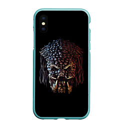 Чехол iPhone XS Max матовый Predator - skull, цвет: 3D-мятный