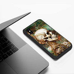 Чехол iPhone XS Max матовый Череп робот гуманоид, цвет: 3D-черный — фото 2