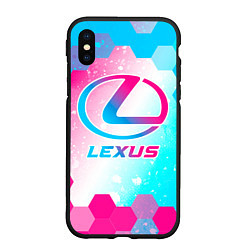 Чехол iPhone XS Max матовый Lexus neon gradient style