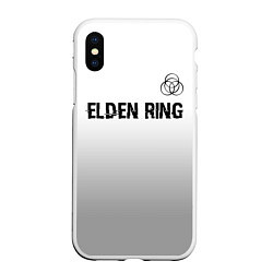 Чехол iPhone XS Max матовый Elden Ring glitch на светлом фоне: символ сверху, цвет: 3D-белый