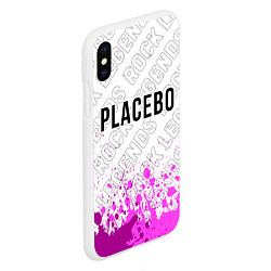 Чехол iPhone XS Max матовый Placebo rock legends: символ сверху, цвет: 3D-белый — фото 2