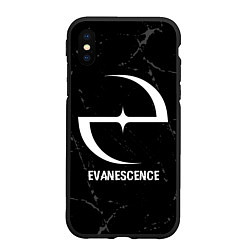 Чехол iPhone XS Max матовый Evanescence glitch на темном фоне