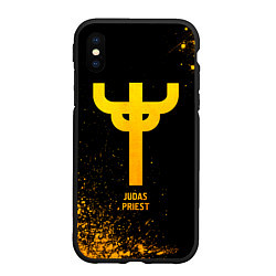 Чехол iPhone XS Max матовый Judas Priest - gold gradient