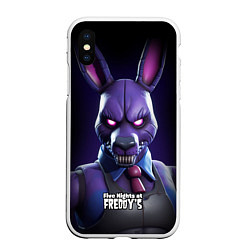 Чехол iPhone XS Max матовый Bonnie FNAF, цвет: 3D-белый