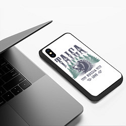 Чехол iPhone XS Max матовый Тайга - из России с любовью, цвет: 3D-черный — фото 2