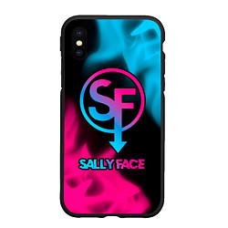 Чехол iPhone XS Max матовый Sally Face - neon gradient