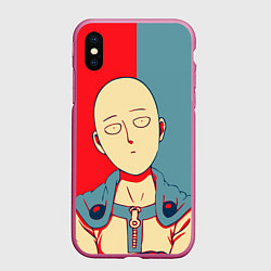 Чехол iPhone XS Max матовый Saitama hero face