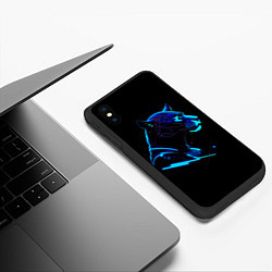 Чехол iPhone XS Max матовый Пантера киберпан, цвет: 3D-черный — фото 2