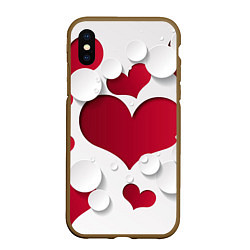 Чехол iPhone XS Max матовый С любовью для вас, цвет: 3D-коричневый