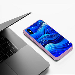 Чехол iPhone XS Max матовый Волны - текстура от нейросети, цвет: 3D-сиреневый — фото 2