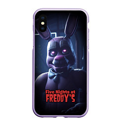 Чехол iPhone XS Max матовый Five Nights at Freddys Bonnie, цвет: 3D-светло-сиреневый