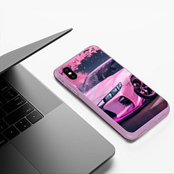Чехол iPhone XS Max матовый Жажда скорости, цвет: 3D-сиреневый — фото 2