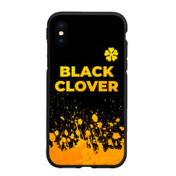 Чехол iPhone XS Max матовый Black Clover - gold gradient: символ сверху